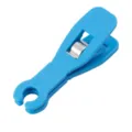 Blue plastic catheter clamp with metal spring for secure and reliable tubing management. - Disposable Blue Round Mouth Clamp