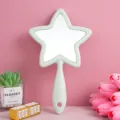 Green star shaped handheld makeup mirror portable beauty mirror for bedroom dormitory travel. - 14.5x24.5cm / Green