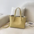 Bolso tote de gran capacidad estilo coreano, bolso de hombro casual versátil para mujer - Amarillo Sin Colgante