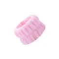 Pink plush wrist wash bands for face washing absorbent sweat bands soft spa wristbands fluffy - Single Piece / Pink