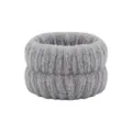 Grey fleece absorbent face washing wrist bands designed for comfortable skincare routine. - Single Piece / Gray