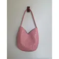 Bolso de hombro trenzado rosa para mujer, gran bolso de axila elegante para el día a día. - Sin colgante / Rosa