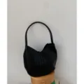 Bolso de hombro de cuero trenzado negro elegante bolso hobo para mujer uso diario chic - Sin colgante / Negro