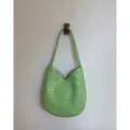Light green woven shoulder bag for women, stylish underarm hobo tote for daily commute - No Pendant / Green
