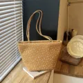 Vintage grote bloemen schoudertas voor dames, casual shopper handtas voor dagelijks gebruik. - Stijl Zonder Hanger / Bruin