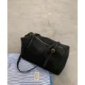 Bolso de hombro negro gran capacidad retro bolso baúl casual minimalista bajo el brazo - Negro