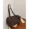 Gran capacidad bolso de hombro retro vintage casual bajo el brazo bolso de almohada bolso - Marrón Café
