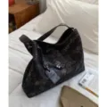 Bolso de hombro con estampado de leopardo retro gran capacidad elegante para mujer chic - Negro