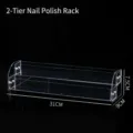 Clear acrylic 2-tier nail polish display rack cosmetic organizer stand for tabletop. - 2 Layers Length 31cm