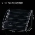 Clear 6-tier acrylic nail polish display rack step shelf organizer for cosmetic makeup storage. - 6 Layers Length 31cm