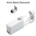 Einmaliges Ohrlochstechen Piercing Set mit 4mm schwarzem Diamant Ohrring Werkzeug neu - Zweite Generation Einweg-Piercer (4mm Schwarzer Strass)