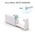 Wegwerp Oorpiets Pistool Gereedschap 2mm Witte Diamant Studs Steriele Set - Tweede Generatie Wegwerp Piercer (2mm Witte Strass)