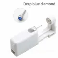 Einmaliges Ohrpiercing-Werkzeug mit 4mm tiefblauem Diamant-Ohrstecker für sicheres Piercing. - Zweite Generation Einweg-Piercer (4mm Dunkelblauer Strass)