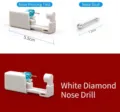 Einweg Nasen Piercing Set mit glänzendem Diamant Nasenstecker für sicheres Körperpiercing. - Einweg-Nasenpiercer (2mm Silber Weißer Strass Nasenstecker)