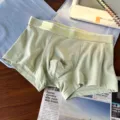 Men's Modal Cotton Boxer Briefs Comfortable Breathable Antibacterial Men's Daily Underwear - L / Green