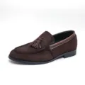 Mens Suede Tassel Loafers Slip-On Casual Dress Shoes in Brown Color - Main Product View - 38 / Brown