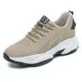 Men breathable mesh casual running shoes summer lightweight fashion height increasing sneakers - 37 / 6cm Height Increasing / Beige