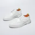Herren weiße Brogue Lederschuhe, klassische Schnürung formelle Business Freizeitschuhe. - 38 / Mattweiß