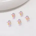 Cute resin seahorse charms for nail art and DIY phone case decoration, sweet style parts. - Seahorse Pink