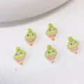 Cute green resin flatback charms for DIY nail art and phone case decoration 5pcs - Green Conch