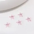 Pink resin star nail art charms and DIY phone case decorative resin cabochons 6pcs - Starfish Pink