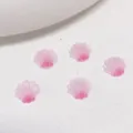 Pink resin seashell charms for nail art and DIY phone case decoration, 5 pieces set. - Shell Pink