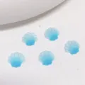 Blue gradient resin shell charms for nail art and phone case DIY accessories, 5 pcs. - Shell Blue