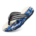 Men's summer flip flops outdoor casual beach shoes soft bottom non-slip slippers stylish footwear - 37 / Dark Blue