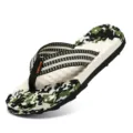 Men Camouflage Flip Flops Outdoor Soft Sole Beach Sandals Casual Summer Shoes New - 37 / Green