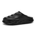 Black fleece lined foam clogs for men and women, thick waterproof winter warm house shoes. - 36-37 / Black Mules