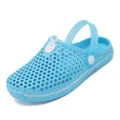Kids breathable hole shoes summer beach clogs lightweight casual outdoor sandals blue - Sky Blue