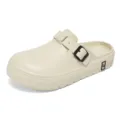 Men casual EVA clog shoes adjustable buckle outdoor beach slip on sandals footwear - 38-39 / Beige