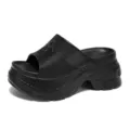 Women Platform Slide Sandals Summer Open Toe Thick Sole High Heel Fashion Outdoor Slippers - 35 / Black