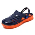 Comfortable waterproof clogs for men and women, non-slip thick sole beach sandals in navy blue. - 36 / Orange