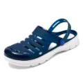Comfortable blue and white garden clogs for men and women summer beach water shoes. - 36 / Dark Blue