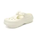 Women thick bottom Mary Jane clogs, casual summer beach breathable shoes, off-white. - 36 / Beige