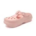 Pink thick-soled Mary Jane clogs, summer casual beach shoes for women, breathable cutout design. - 36 / Pink
