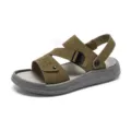 Heren casual strand sandalen, khaki ademend band design met antislip zool voor buiten wandelen. - 2512 kaki