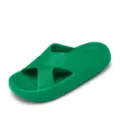 Green thick sole cross strap slippers women summer anti-slip casual bathroom home sandals - Cow Print 230 / Green