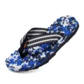 Herren blaue Camo Flip Flops sommerliche Strand Sandalen bequeme weiche Sohle Schuhe - 37 / Dunkelblau