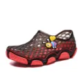Kids water shoes summer outdoor beach hollow clogs lightweight non-slip toddler footwear - 25 / Black Red