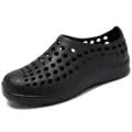 Black EVA breathable hollow casual beach shoes men women lightweight slip-on summer sandals - 36 / Black