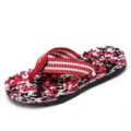 Men's camouflage flip flops comfortable soft sole outdoor beach sandals summer footwear - 37 / Red