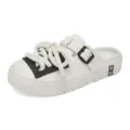 Men white closed toe slippers casual chunky rope summer outdoor beach slip on shoes - 36-37 / White