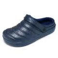 Winter warm fleece-lined casual clogs for men and women, cozy indoor cotton slippers, blue. - 36 / Dark Blue