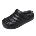 Black winter warm fleece-lined clogs casual indoor cotton shoes comfortable couple slippers - 36 / Black