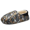 Winter fleece-lined casual cotton shoes, slip-on closed-toe warm couple home slippers. - 36 / Black