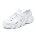 White summer casual hollow beach shoes breathable couple clogs chunky slip on sneakers - 34 / White