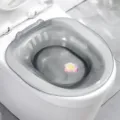 Transparent gray sitz bath basin for toilet, ideal for pregnant women and postpartum care. - Transparent Gray