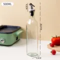 bottiglia d'olio in vetro quadrata da 500 ml cucina dispenser di aceto trasparente - 500ml